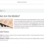An example of course materials on modes.