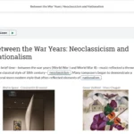 An example of course materials on neoclassicism and nationalism.