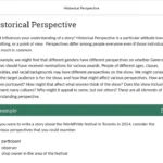 An example of course materials on historical perspective.
