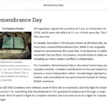 An example of course materials on Remembrance Day.