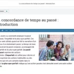 An example of course materials on the French past-tense.