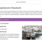 An example of course materials on employment standards.