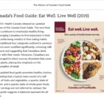 An example of course materials on the history of Canada's food guide.