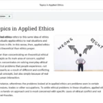 An example of course materials on applied ethics.