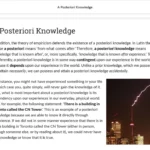 An example of course materials on a posteriori knowledge.