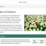 An example of course materials on the effect of outliers.
