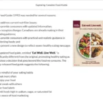 An example of course materials on Canada's Food Guide.
