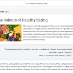 An example of course materials on the colours of health eating.