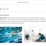 An example of course materials on the benefits of active living.