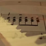 Close up of sheet music.