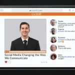 A tablet display a social media platform called "Civshift".