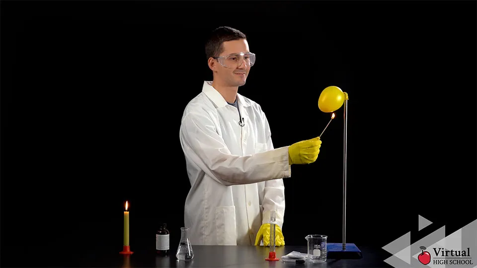 An instructor conducting a science experiment.